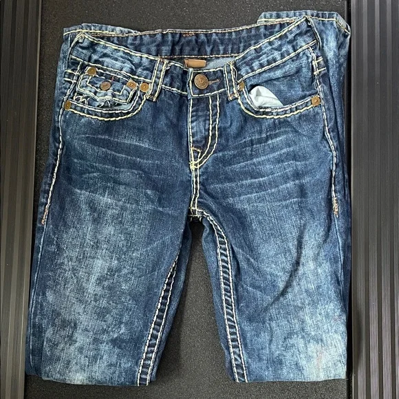 Boys True Religion Dark Blue Relaxed Jeans - Picture 1 of 3